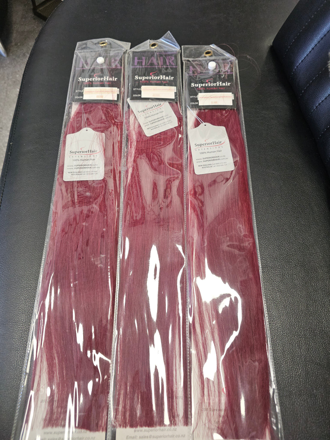 Superior Hair Tape in Extensions CHERRY Red x3 packs